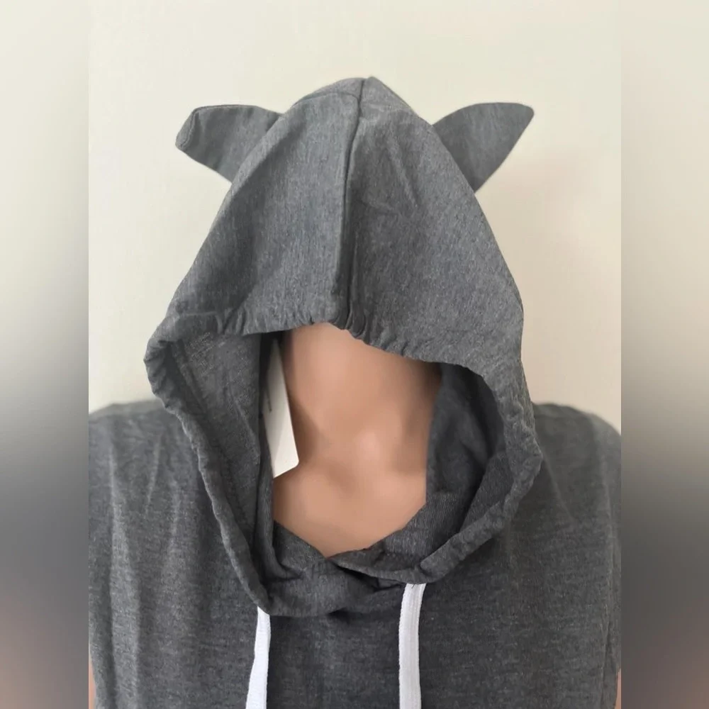 Brand new mewgaroo pet holder cat eared pouch sweatshirt hoodie top grey small - Picture 5 of 7